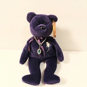 Ty Beanie Baby PRINCESS (Princess Diana) Bear & Necklace Plush Stuffed Toy